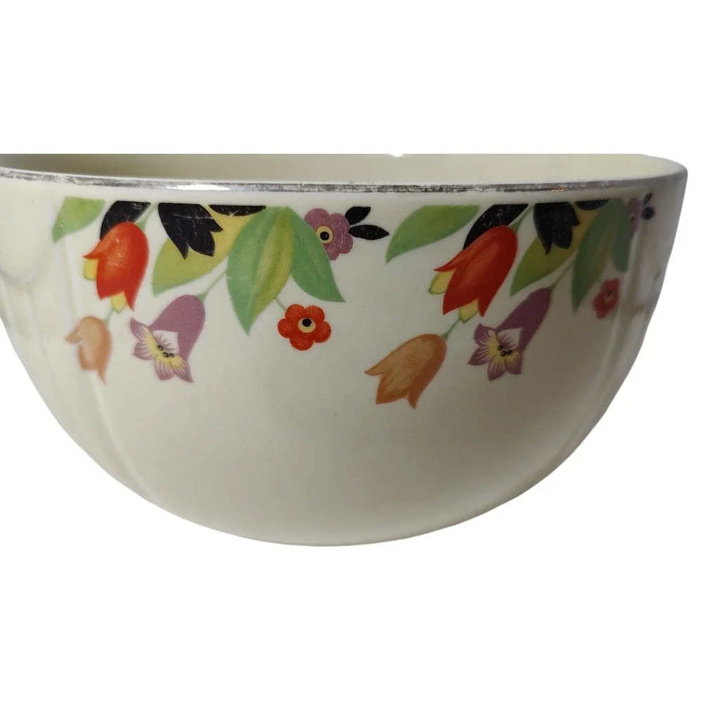 Halls Superior Mixing Bowl Crocus Quality Kitchenware Floral Pattern‎ Yellow SEE